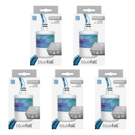 Drinkpod LG LT500P Refrigerator Water Filter Compatible by BlueFall, PK 5 BF-LGLT500P-5PACK